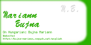 mariann bujna business card